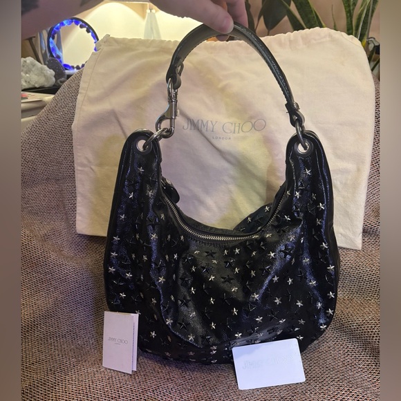 Jimmy Choo Star Studded Leather Shoulder Bag - Picture 2 of 16